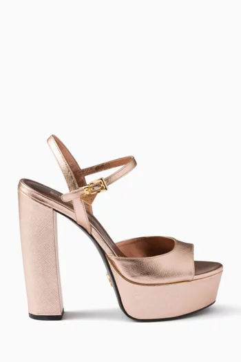 Platform 135 Sandals in Patent Saffiano Leather