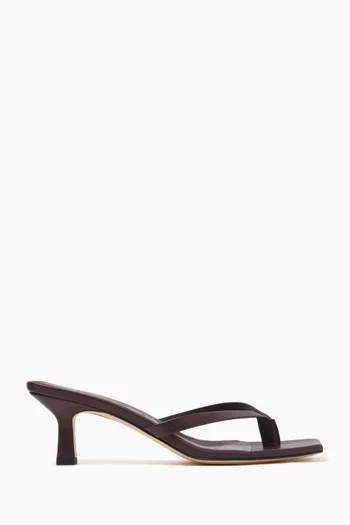 Wilma 55 Thong Mules in Nappa Leather
