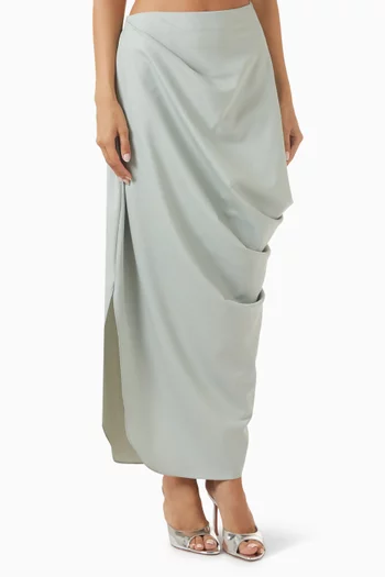 Deep Drape Skirt in Wool-blend