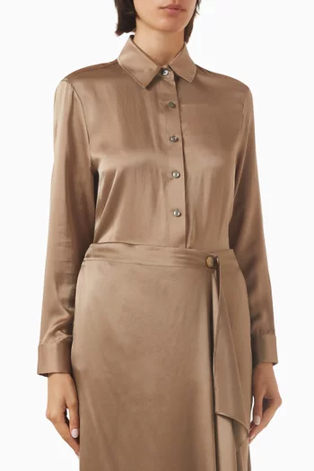 Shirt Bodysuit in Silk