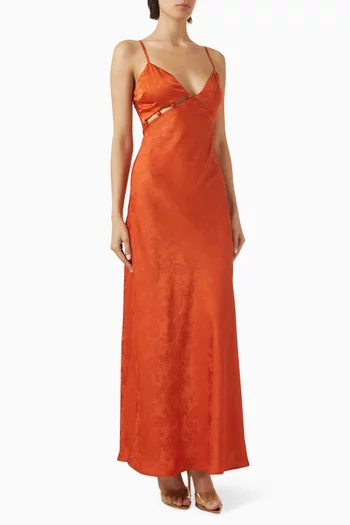 Valencia Dress in Jacquard-satin