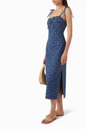 Neve Midi Dress in Denim