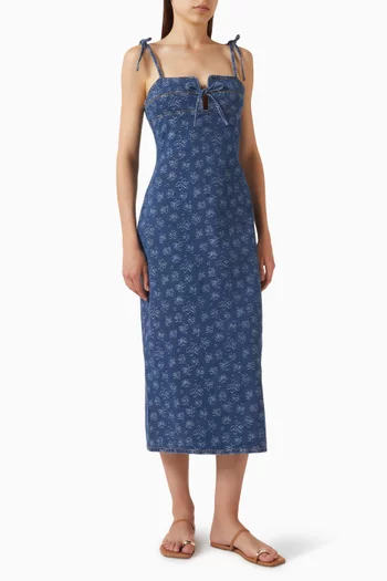 Neve Midi Dress in Denim
