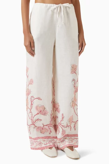 Florentine Straight-leg Pants in Linen
