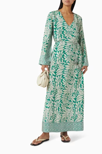 Leandra Belted Dress in Silk