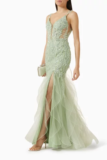 Bead-embellished Mermaid Gown