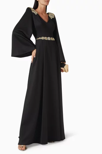 Crystal-embellished Gown in Crepe