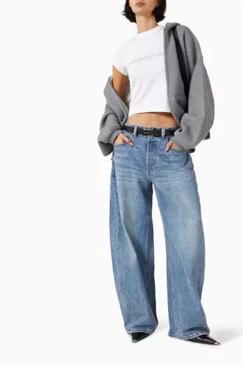 Distressed Wide-leg Jeans in Denim
