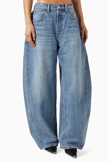 Distressed Wide-leg Jeans in Denim