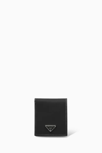 Coin Purse Wallet in Re-Nylon & Leather