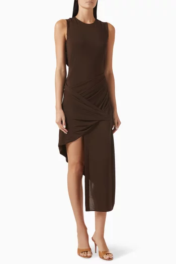 Twist Drape Dress in Jersey