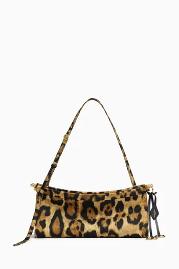 Medium Le Click East West Bag in Twill