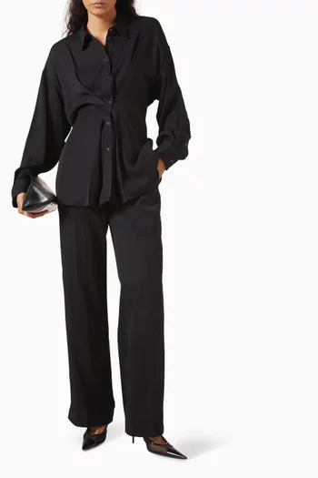 Cinch-waist Shirt in Twill