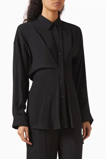 Cinch-waist Shirt in Twill