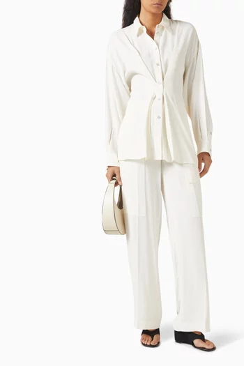 Cinch-waist Shirt in Twill