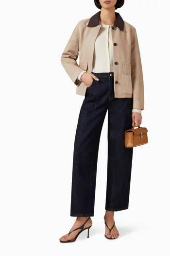 Boxy Patch Pocket Jacket in Suede