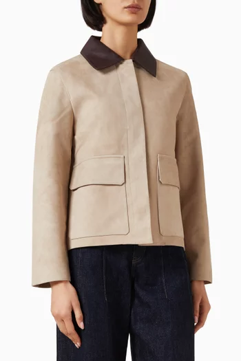 Boxy Patch Pocket Jacket in Suede
