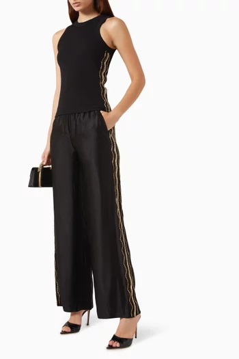 Takarao Crystal-embroidered Top in Cotton