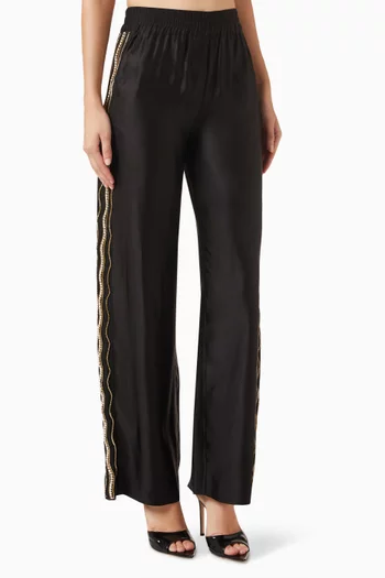Puebo Crystal-embellished Pants in Satin