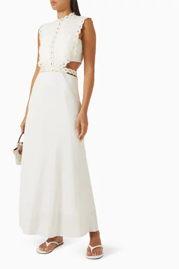 Riocana Bib Dress in Linen