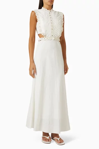 Riocana Bib Dress in Linen