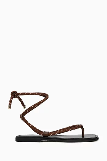 Carmina Cord Wrap Sandals in Leather