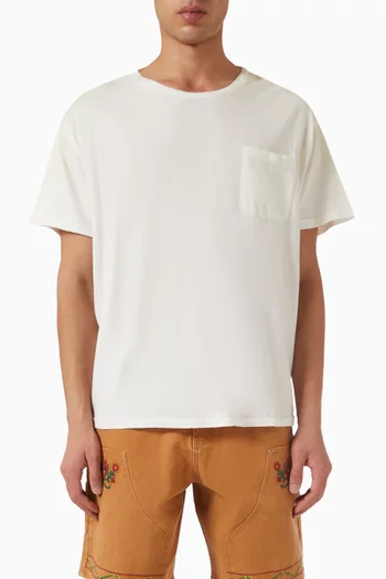 Weathered Pocket T-shirt in Cotton & Linen