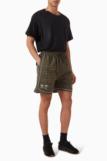 Plaid Track Shorts in Nylon