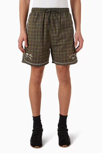 Plaid Track Shorts in Nylon