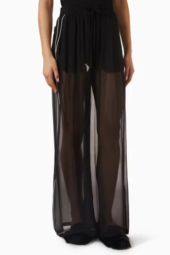 Sheer Wide-leg Pants in Chiffon
