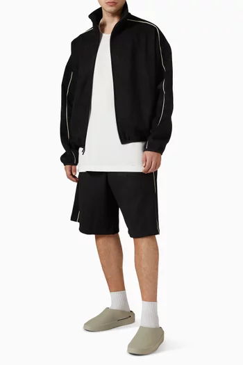 Signature Modern Track Jacket in Suede Fleece