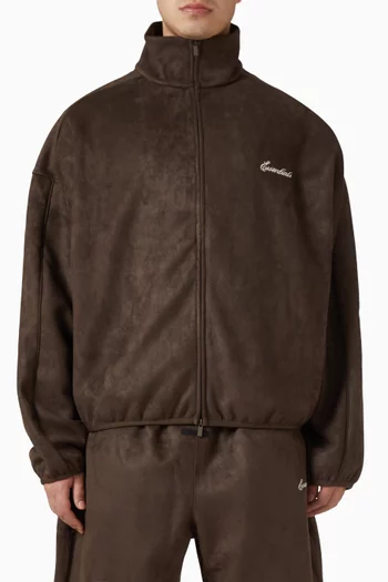 Signature Modern Track Jacket in Suede Fleece