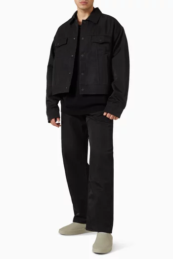 Trucker Jacket in Textured Nylon