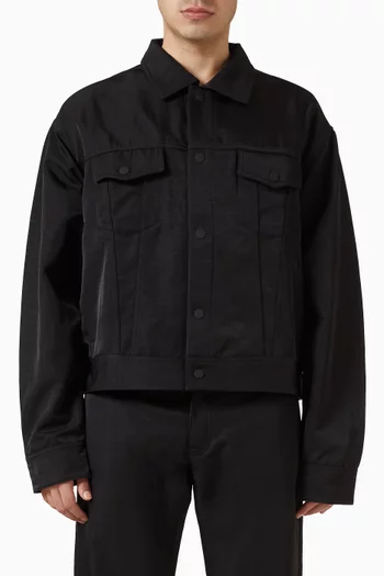 Trucker Jacket in Textured Nylon
