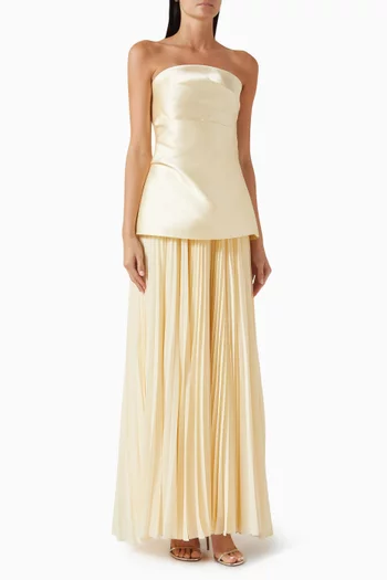 Claudette Pleated Skirt Gown