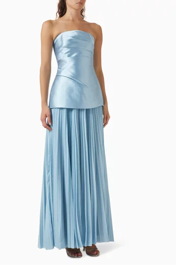 Claudette Pleated Skirt Gown