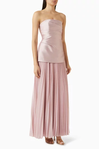 Claudette Pleated Skirt Gown