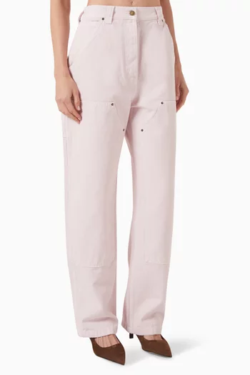Wide-leg Pants in Cotton Canvas