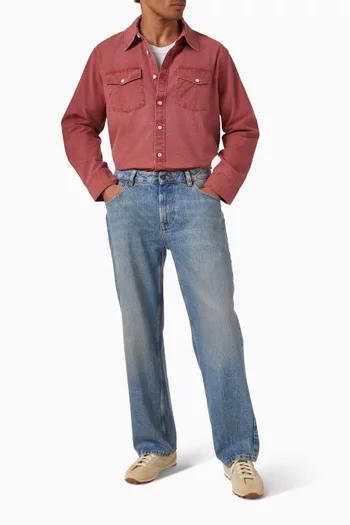 Pigment-dye Shirt in Cotton Canvas