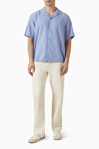 Stripe Shirt in Linen-blend