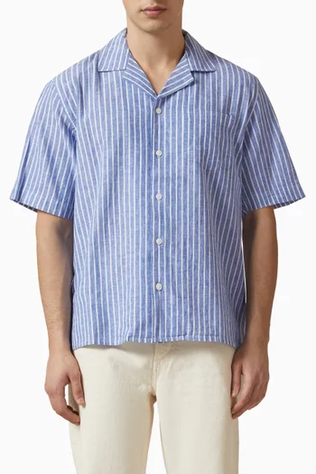 Stripe Shirt in Linen-blend