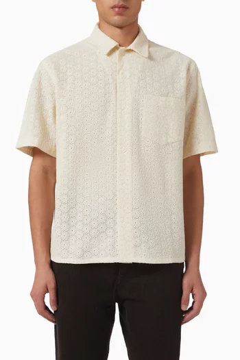 Floral Eyelet Shirt in Cotton