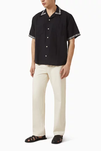 Harmony Embroidered Shirt in Cotton & Linen