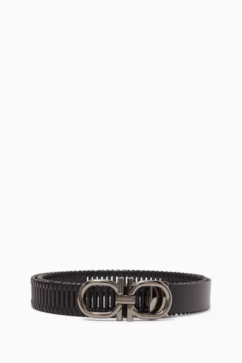 Double Gancini Belt in Calfskin