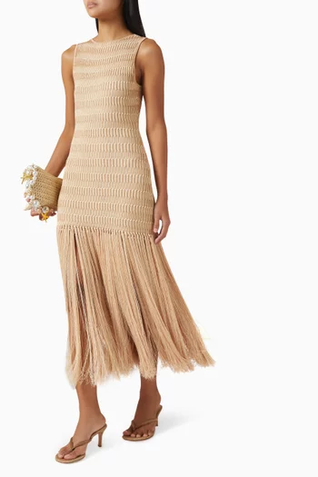 Ieiza Fringe Dress in Knit