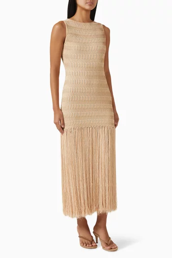 Ieiza Fringe Dress in Knit