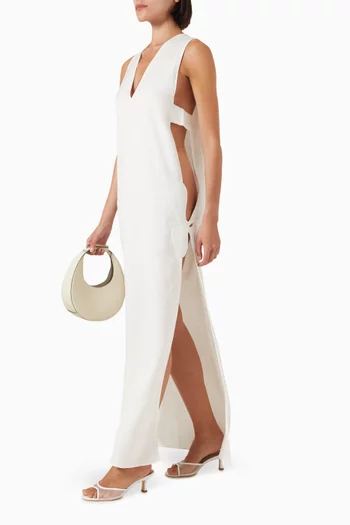 Petal-appliqué Maxi Dress