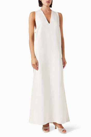 Petal-appliqué Maxi Dress