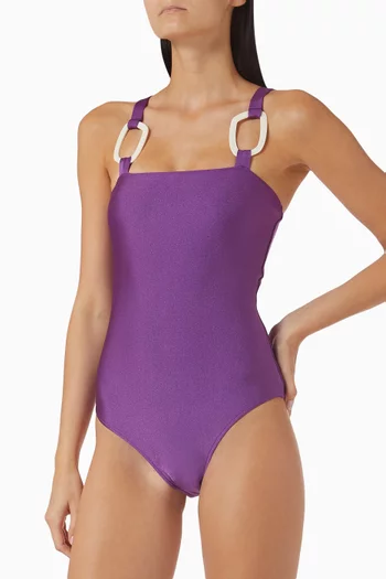 Solid Straps One-piece Swimsuit
