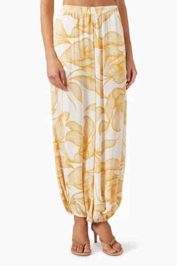 Foliage Printed Bubble Pants